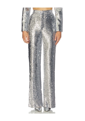GIUSEPPE DI MORABITO Sequin Pant in Metallic Silver, grey. Size 36. Also in 38, 40, 42, 44.