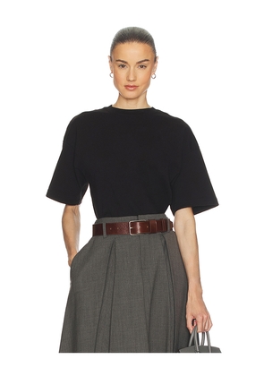 Helsa The Sculpted Tee in Thick Jersey in Black. Size L. Also in XXS, XS, S, M, XL.