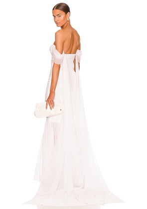Norma Kamali Walter Fishtail Gown in White. Size M. Also in XS, S, XL.