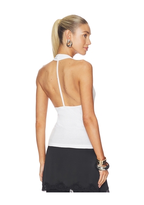 Helmut Lang Halter Strap Tank Top in White. Size M. Also in L, S, XS.