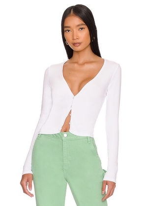 LA Made Sweet V Cardigan in White. Size S. Also in M, L, XL.