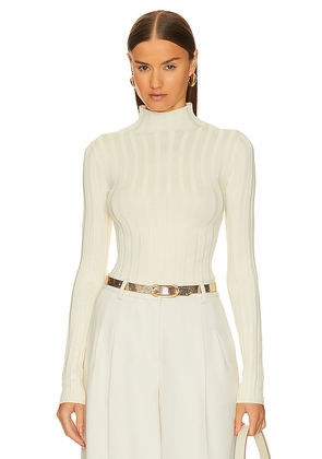 L'Academie Nida Rib Sweater in Ivory. Size M. Also in L, S, XL.