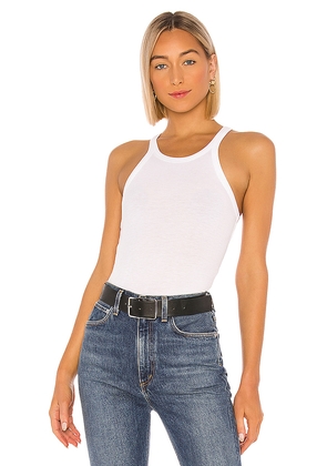 LNA Ribbed Skinny Racer Tank in White. Size M. Also in XS, S, L, XL.