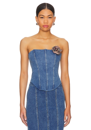 MAJORELLE Luda Bustier Top in Blue. Size M. Also in S.