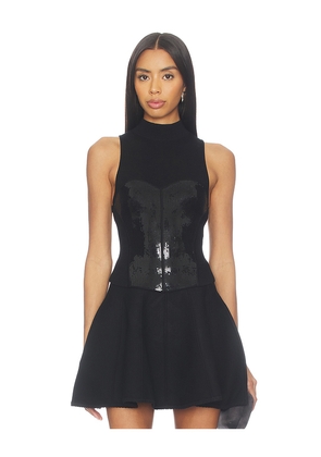 fleur du mal Layered Corset Top in Black. Size M. Also in XS, S, L.