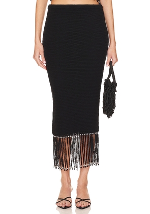 Lovers and Friends Bryony Fringe Skirt in Black. Size XS. Also in S.