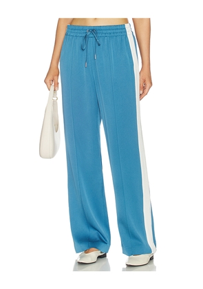 SIMKHAI Nolan Satin Side Striped Pant in Blue. Size M. Also in XS, S, L.