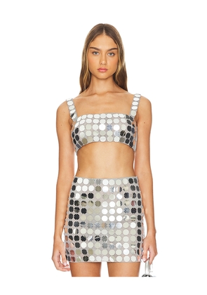 Lovers and Friends Gilles Sequin Crop Top in Metallic Silver. Size S. Also in M, L, XL.