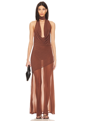 LPA Estelle Maxi Dress in Chocolate. Size M. Also in XXS, XS, S, L, XL.
