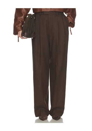 Helsa Italian Wool Blend Extra Full Trousers in Chocolate. Size L. Also in XXS, XS, S, M, XL.