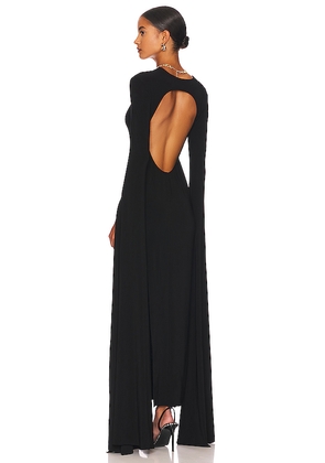 Norma Kamali Ribbon Sleeve Gown in Black. Size M. Also in XXS, XS, S, L.