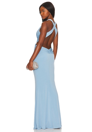Katie May X Revolve Secret Agent Gown in Blue. Size M. Also in L, XL.
