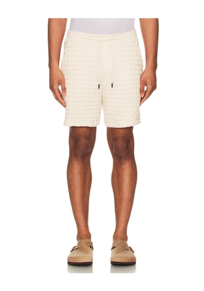 OAS Ecru Porto Waffle Shorts in White. Size L. Also in M, S.