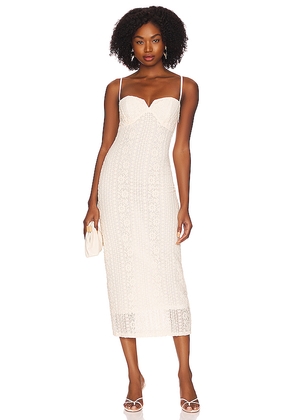 L'Academie Maxime Midi Dress in Cream. Size XL. Also in M.