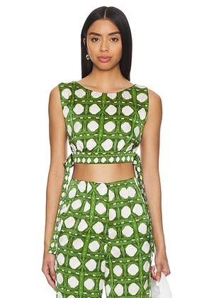 MISA Los Angeles Olena Top in Green. Size M. Also in XXS, S, XL.