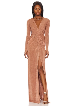 Katie May In A Mood Gown in Metallic Copper. Size S. Also in L, M, XS.