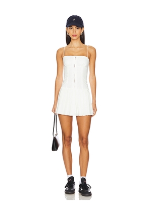 MORE TO COME Kandace Mini Dress in White. Size M. Also in L, XL.