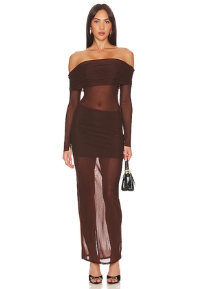 Lovers and Friends x Anja DujakoviÄ  Fio Maxi Dress in Chocolate. Size S. Also in M, XS.