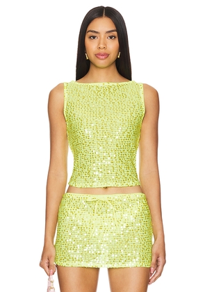 Lovers and Friends Erin Sequin Top in Green. Size M. Also in XXS, XS, S, L.