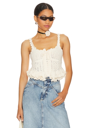 MAJORELLE Taissa Corset Top in Ivory. Size M. Also in L, XL.