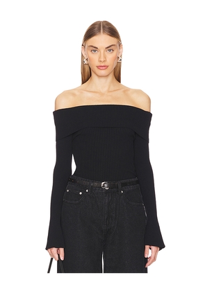 MORE TO COME Candace Off Shoulder Sweater in Black. Size S. Also in XS.