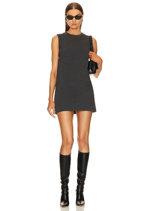 Norma Kamali Sleeveless Tailored Terry Mini Dress in Charcoal. Size M. Also in S, L, XL.