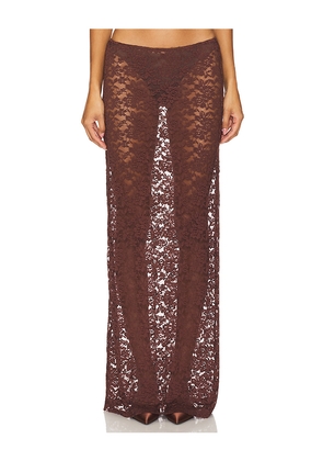 LIONESS Black Swan Lace Maxi in Brown. Size M. Also in L, S, XS, XXS.