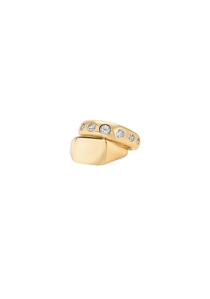 MEGA The Signet Pinky Stack in Metallic Gold. Size 6. Also in 7, 8.