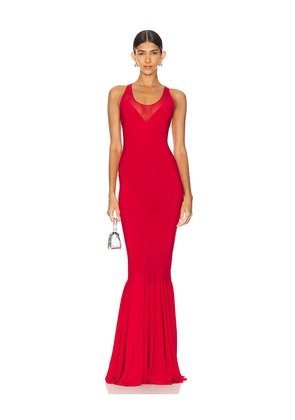 Norma Kamali Racer Fishtail Gown in Red. Size XL. Also in M, L.