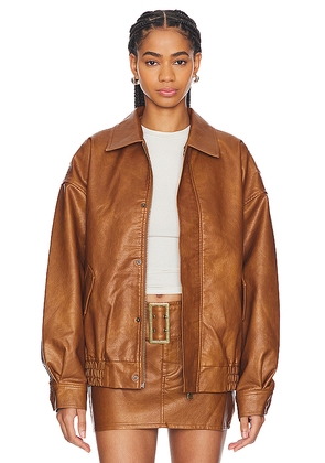 LIONESS Kenny Bomber in Tan. Size M. Also in S, XS, XXS.