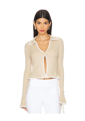 MAJORELLE Palila Cardigan in Beige. Size M. Also in S, L, XL.