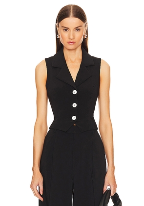 L'Academie by Marianna Carinne Crepe Vest Top in Black. Size M. Also in L, S, XL.