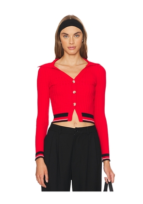 MORE TO COME Keegan Cardigan in Red. Size S. Also in XS.