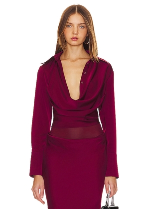 NBD Eleni Top in Burgundy. Size M. Also in S, XS, XXS.