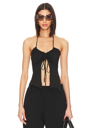 MORE TO COME Frankie Halter Top in Black. Size S. Also in M.