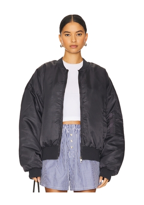 LIONESS Essential Bomber Jacket in Slate. Size M. Also in XS, XXS.