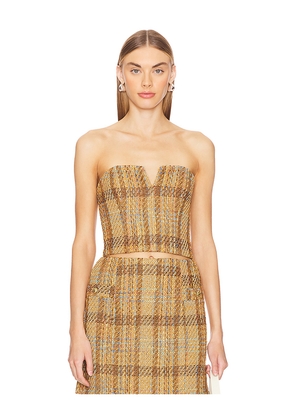 Karina Grimaldi Enelda Tweed Top in Beige. Size M. Also in L.