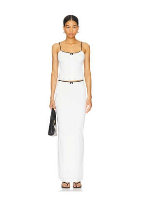 MORE TO COME Koral Maxi Skirt Set in White. Size M. Also in L, XL.