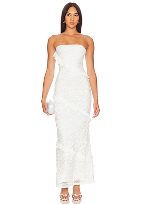 MORE TO COME Xandra Maxi Dress in Ivory. Size L. Also in M, XXS.