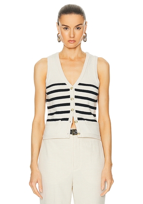 L'Academie by Marianna Calanth Striped Vest in White. Size XL. Also in L, M.