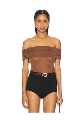 NBD x Maggie MacDonald Hannah Top in Brown. Size XL. Also in M.