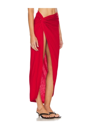 OW Collection Iris Skirt in Red. Size L. Also in S.