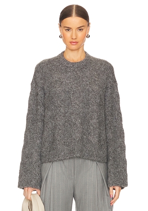 L'Academie Adria Cable Sweater in Charcoal. Size S. Also in XS, M.