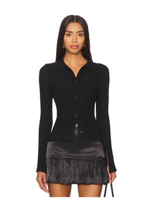 MORE TO COME Brandy Button Front Sweater in Black. Size M. Also in XS, S, L.