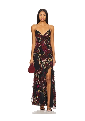 NICHOLAS Kamila Ruffle Cowl Gown in Burgundy. Size 4. Also in 6.