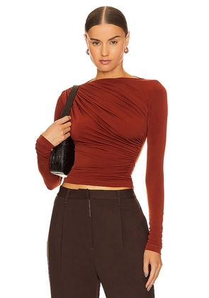 L'Academie by Marianna Tullah Top in Rust. Size XL. Also in S, XXS, XS, M, L.