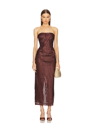 Michael Costello x REVOLVE Opal Midi Dress in Chocolate. Size M. Also in XS, S.