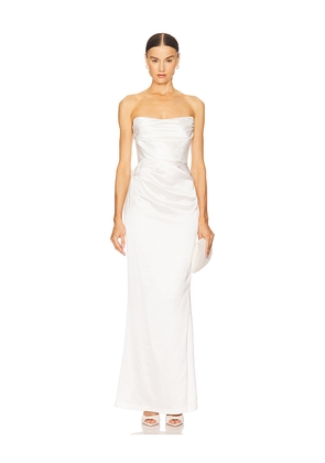 Nookie Emelie Strapless Gown in White. Size M. Also in XS, S, L.