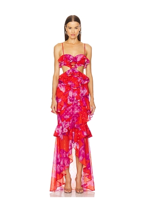 Michael Costello x REVOLVE Abby Gown in Red. Size XS. Also in XXS, S.