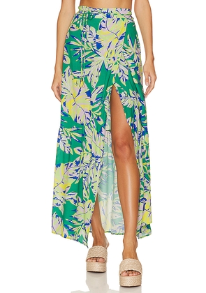 Maaji Autumn Wrap Skirt in Green. Size M. Also in L.